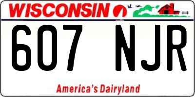 WI license plate 607NJR