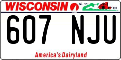 WI license plate 607NJU