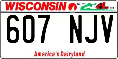 WI license plate 607NJV