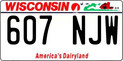 WI license plate 607NJW