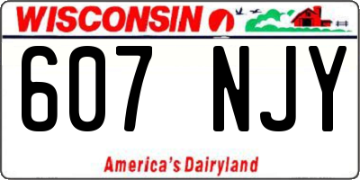 WI license plate 607NJY