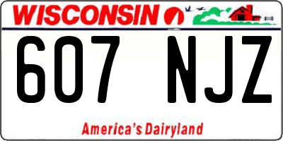 WI license plate 607NJZ