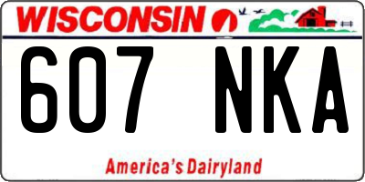 WI license plate 607NKA