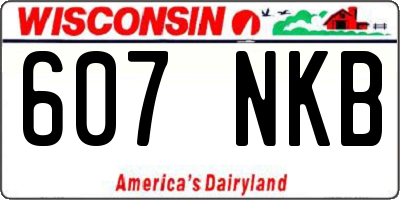 WI license plate 607NKB