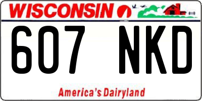 WI license plate 607NKD
