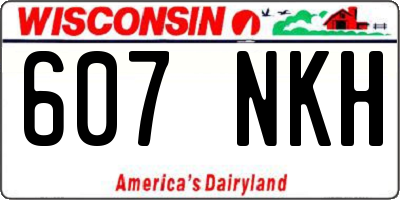 WI license plate 607NKH