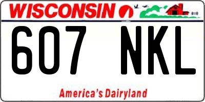 WI license plate 607NKL