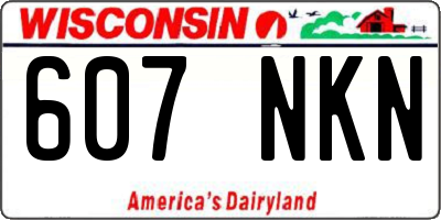 WI license plate 607NKN