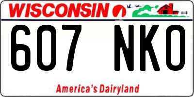 WI license plate 607NKO