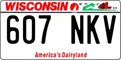 WI license plate 607NKV