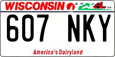 WI license plate 607NKY
