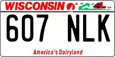 WI license plate 607NLK