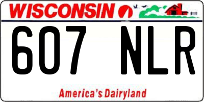 WI license plate 607NLR