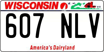 WI license plate 607NLV
