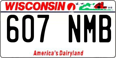 WI license plate 607NMB