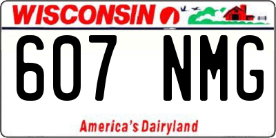 WI license plate 607NMG