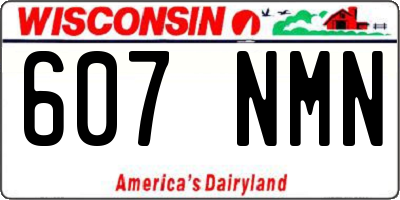 WI license plate 607NMN