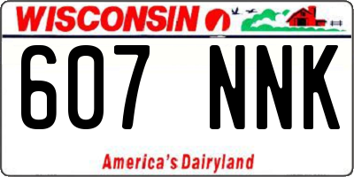 WI license plate 607NNK