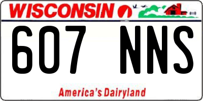 WI license plate 607NNS