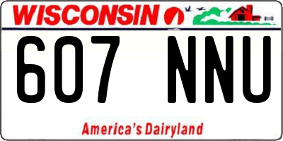 WI license plate 607NNU