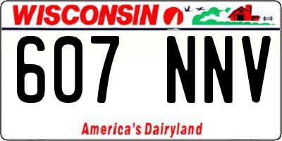 WI license plate 607NNV
