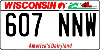 WI license plate 607NNW
