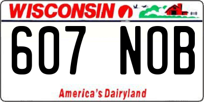 WI license plate 607NOB