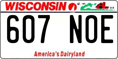 WI license plate 607NOE