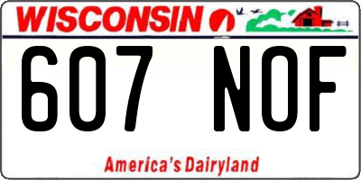 WI license plate 607NOF