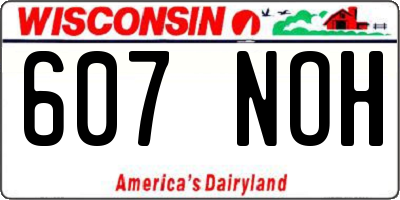 WI license plate 607NOH