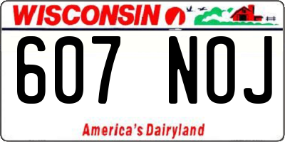 WI license plate 607NOJ