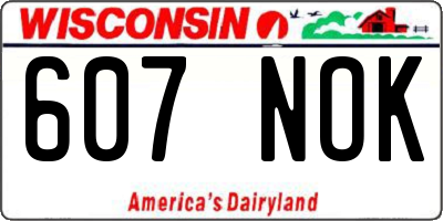 WI license plate 607NOK