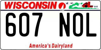 WI license plate 607NOL