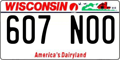 WI license plate 607NOO