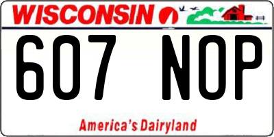WI license plate 607NOP