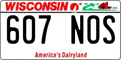 WI license plate 607NOS