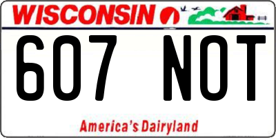 WI license plate 607NOT