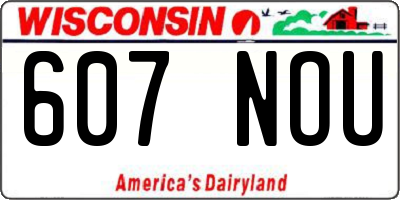 WI license plate 607NOU