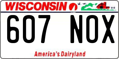 WI license plate 607NOX