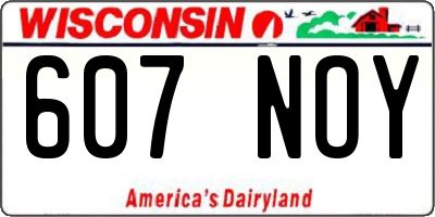 WI license plate 607NOY