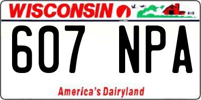 WI license plate 607NPA