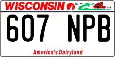 WI license plate 607NPB