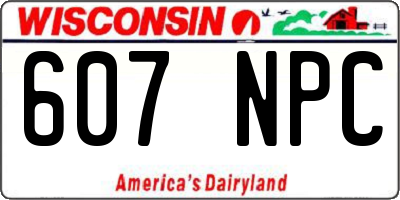 WI license plate 607NPC