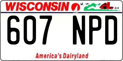 WI license plate 607NPD