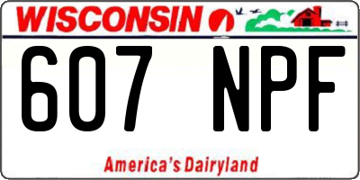 WI license plate 607NPF