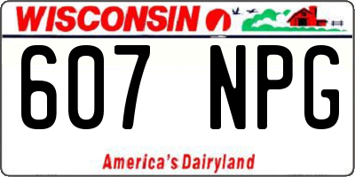 WI license plate 607NPG