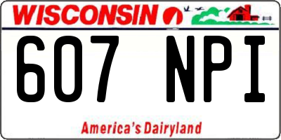 WI license plate 607NPI