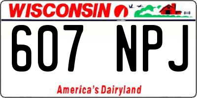 WI license plate 607NPJ