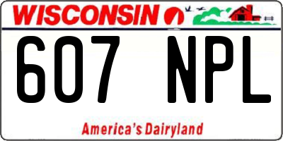 WI license plate 607NPL