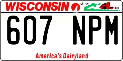 WI license plate 607NPM